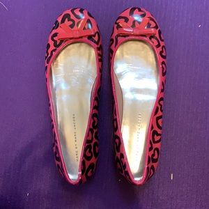 Mark Jacobs pink with black hearts ballet slipper